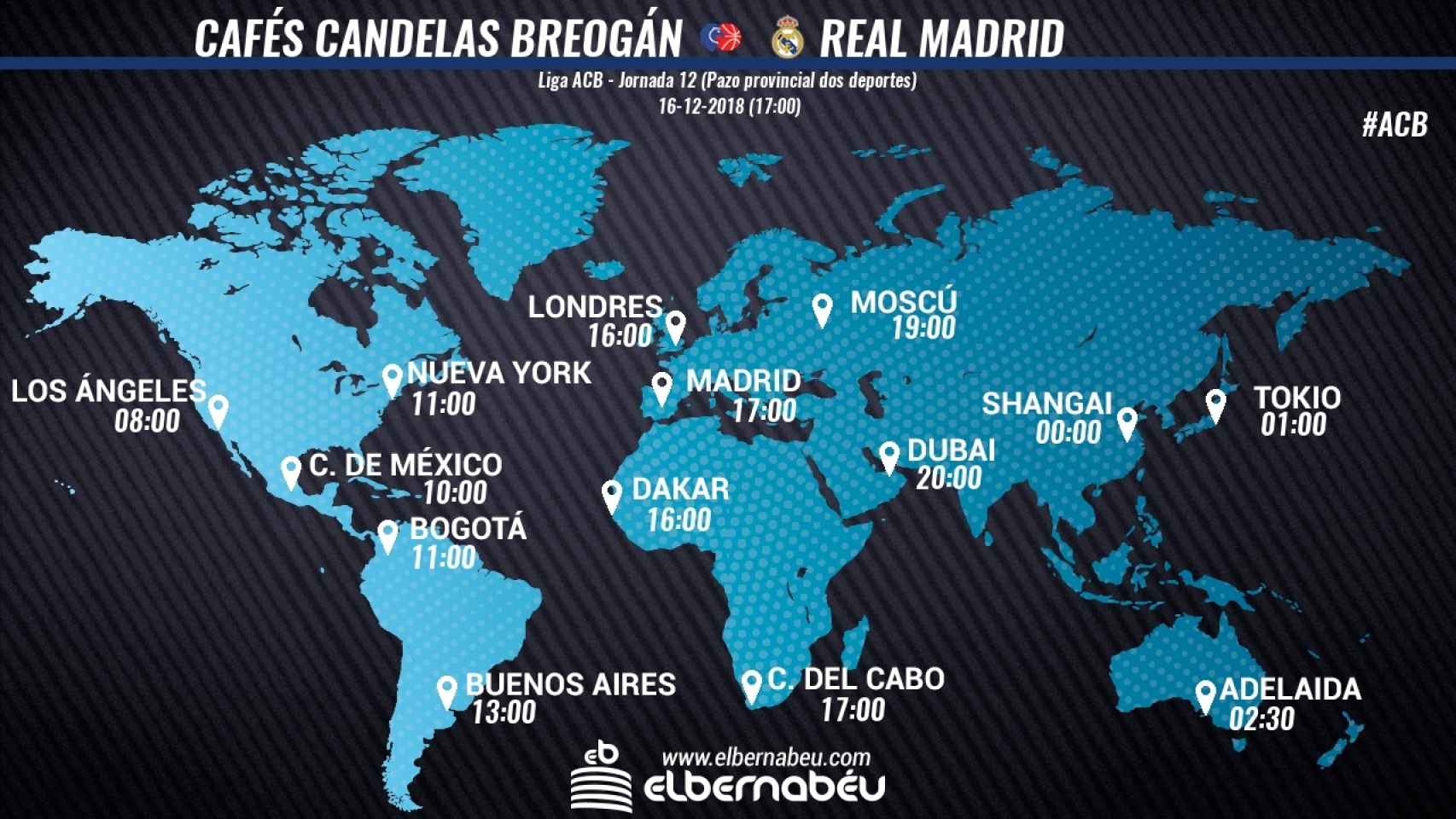 Horario Cafés Candelas Breogán - Real Madrid