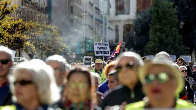 Manifestación en Valencia en defensa de las pensiones.