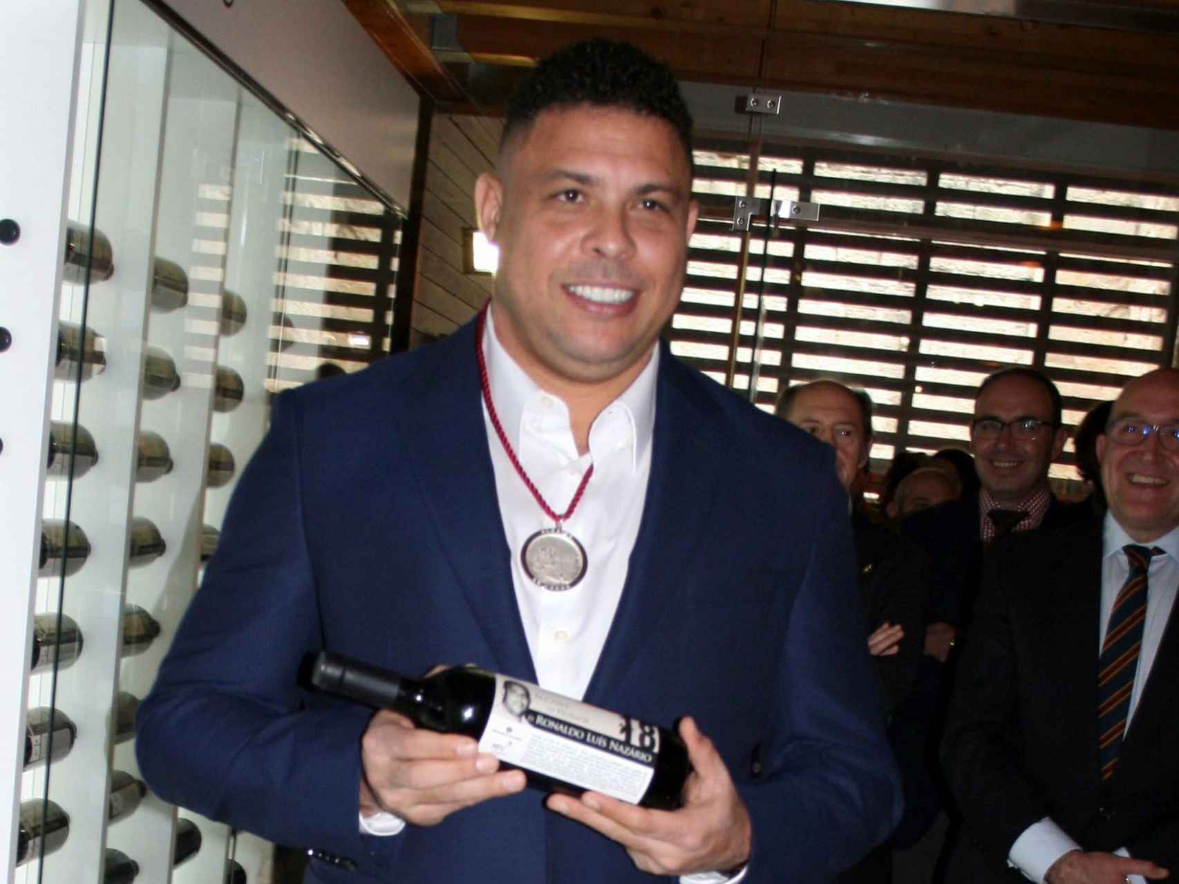 Ronaldo, durante el acto de Alcaides del Museo del Vino de Peñafiel