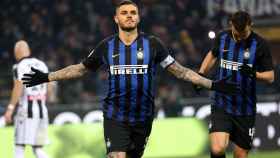 Icardi celebra un gol con el Inter
