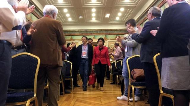 Isabel Celaá, en la Escuela de Gobierno del PSOE de Castilla y León.