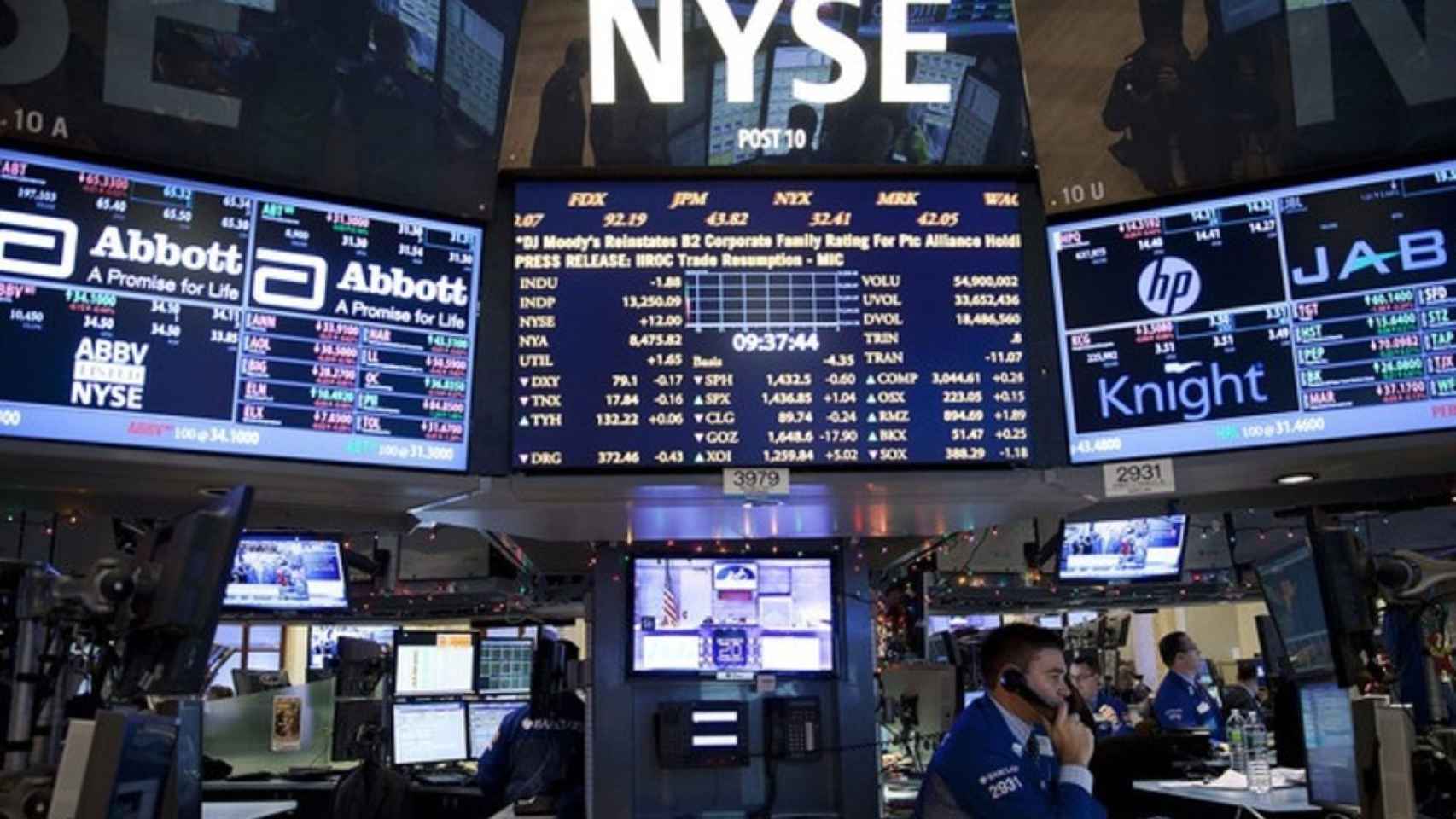 El parqué de la Bolsa de Nueva York en una imagen de archivo.