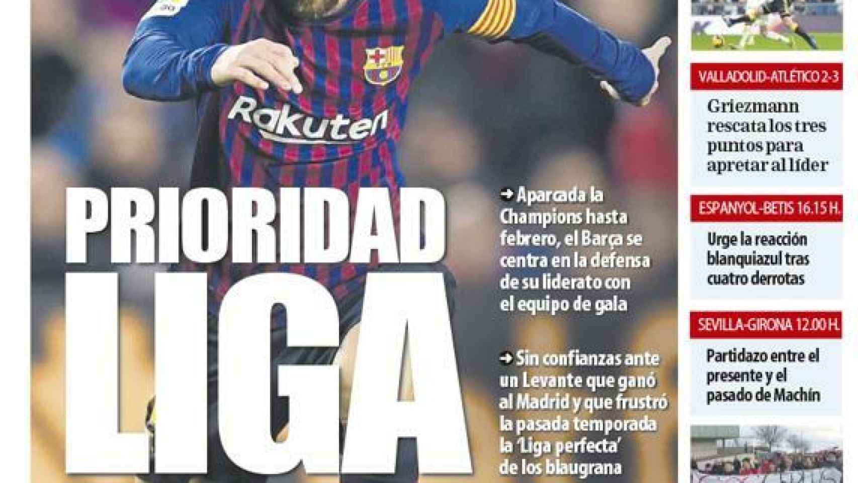La portada del diario Mundo Deportivo (16/12/2018)