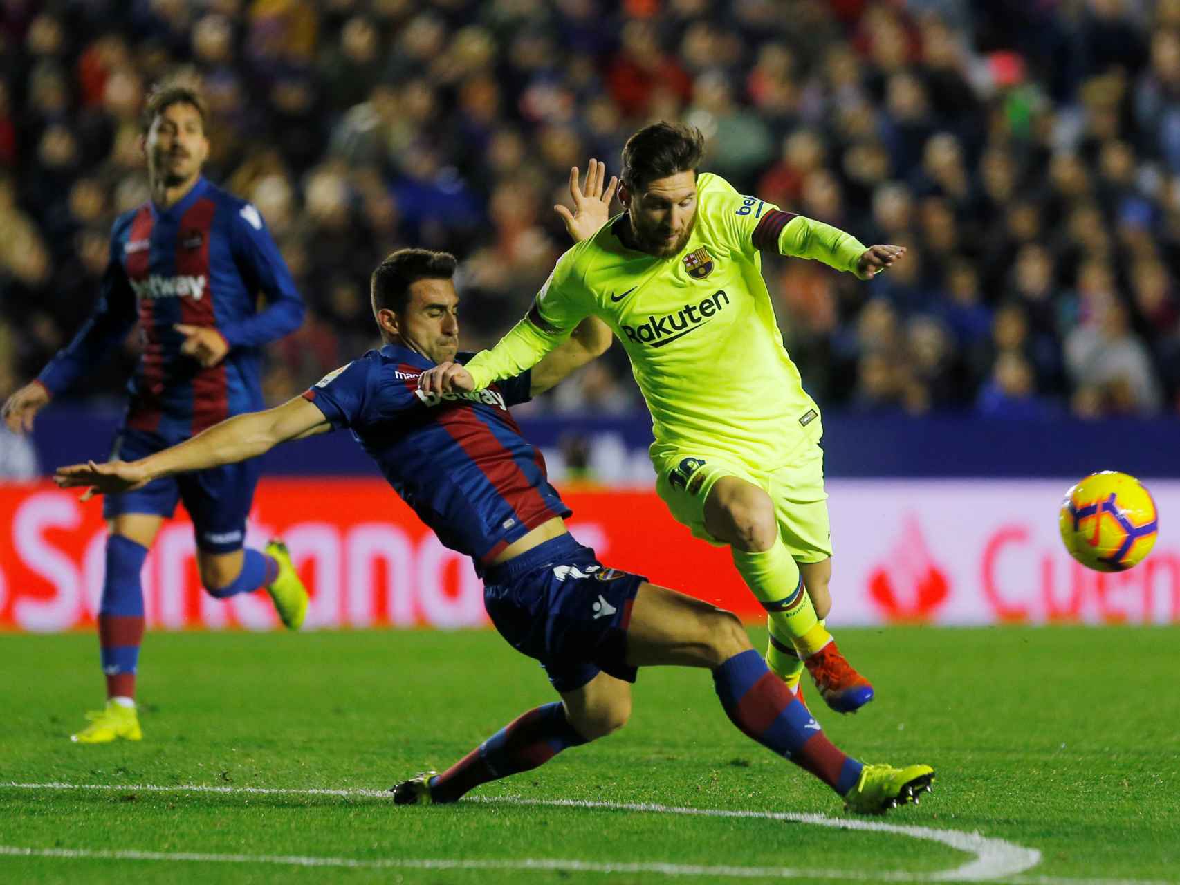Messi, en un momento del partido de ida ante el Levante