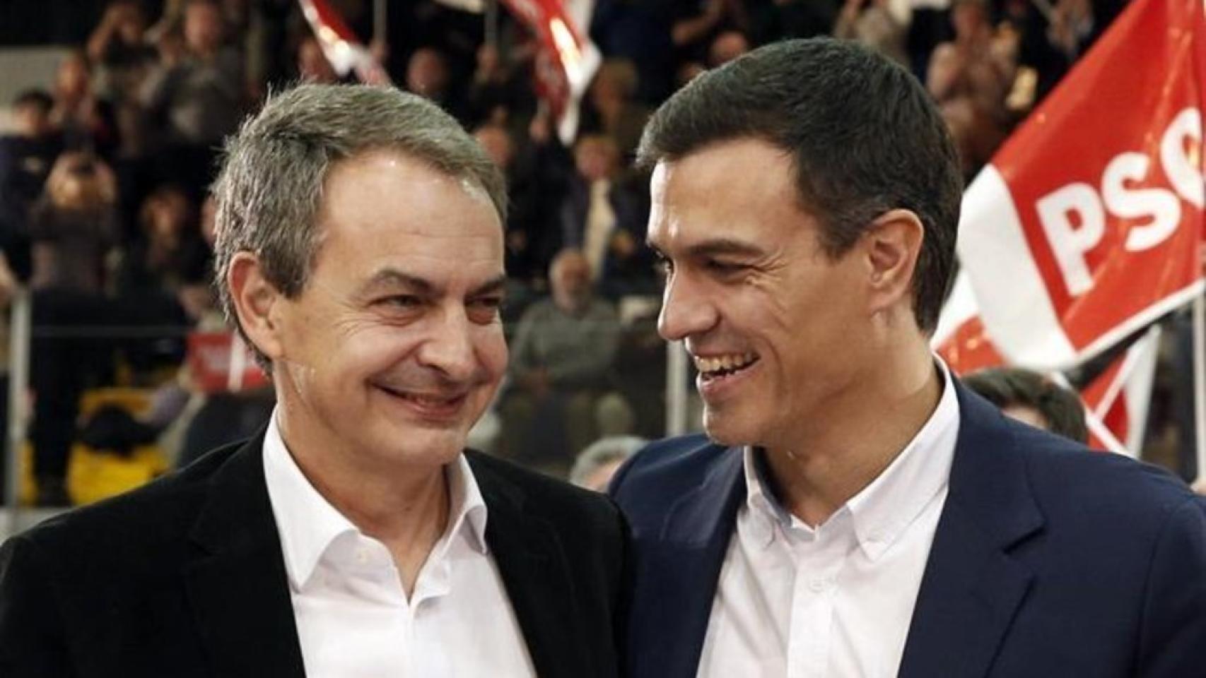José Luis Rodríguez Zapatero y Pedro Sánchez, en una imagen de archivo