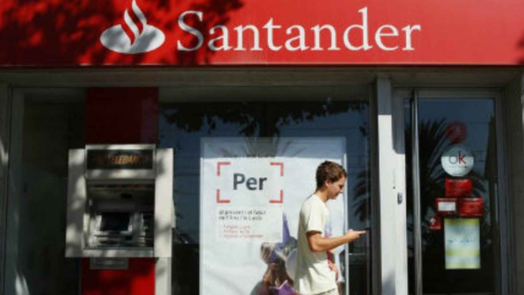 Sucursal del Banco Santander en imagen de archivo.