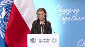 Greta Thunberg durante su intervención en la cumbre