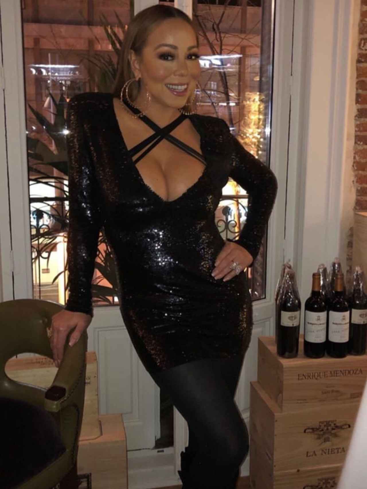 Mariah Carey en el restaurante Amazónico de Madrid.