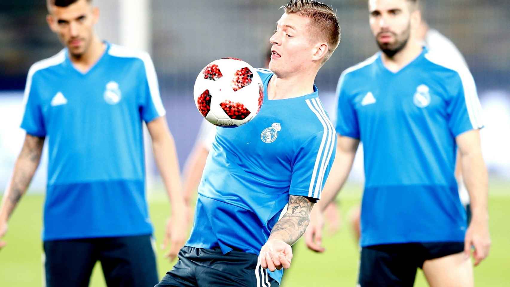 Kroos en el entrenamiento del Real Madrid