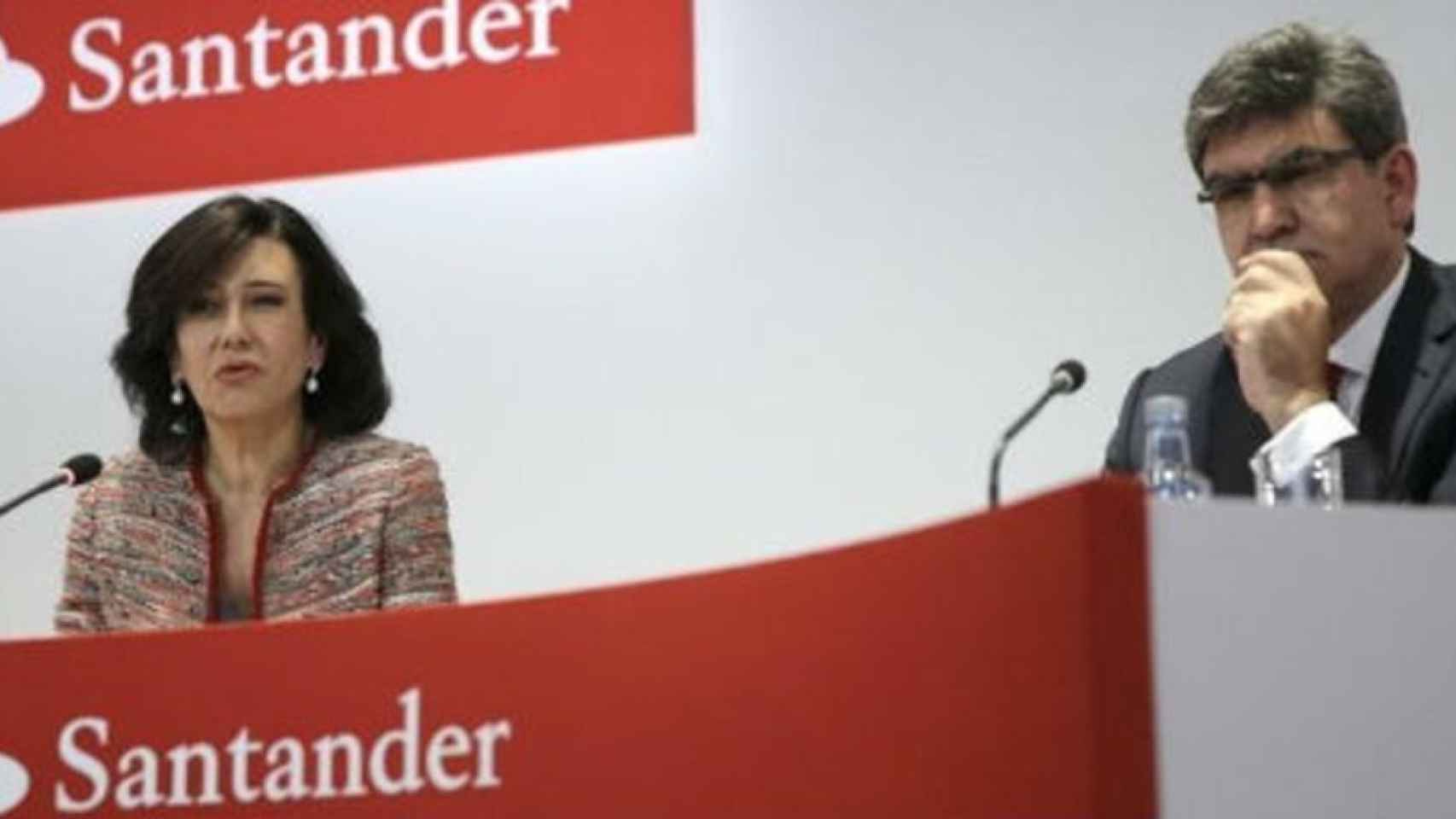 Ana Botín, presidenta de Banco Santander, junto al CEO, José Antonio Álvarez.