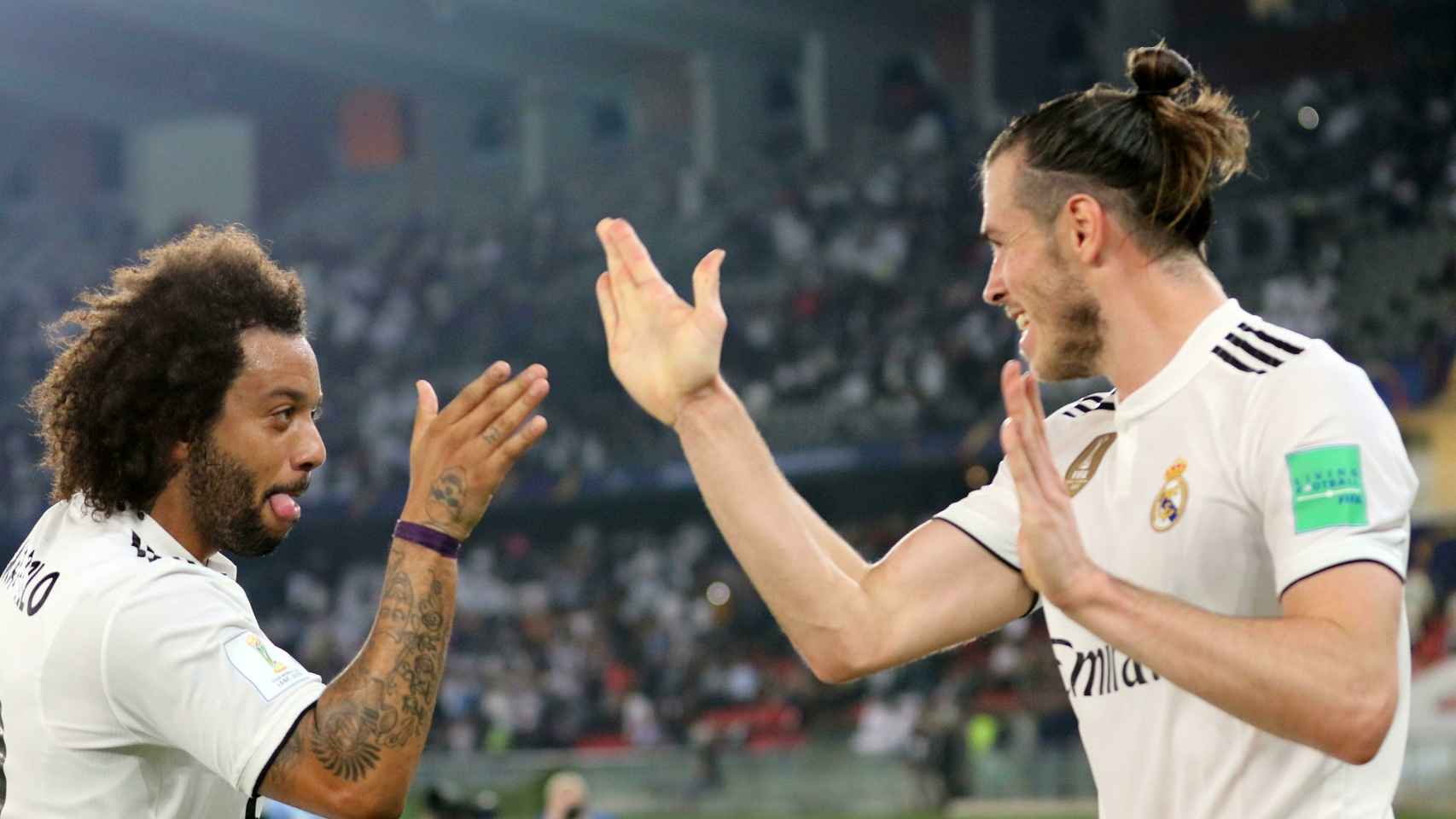 Gareth Bale y Marcelo celebran un gol del Real Madrid