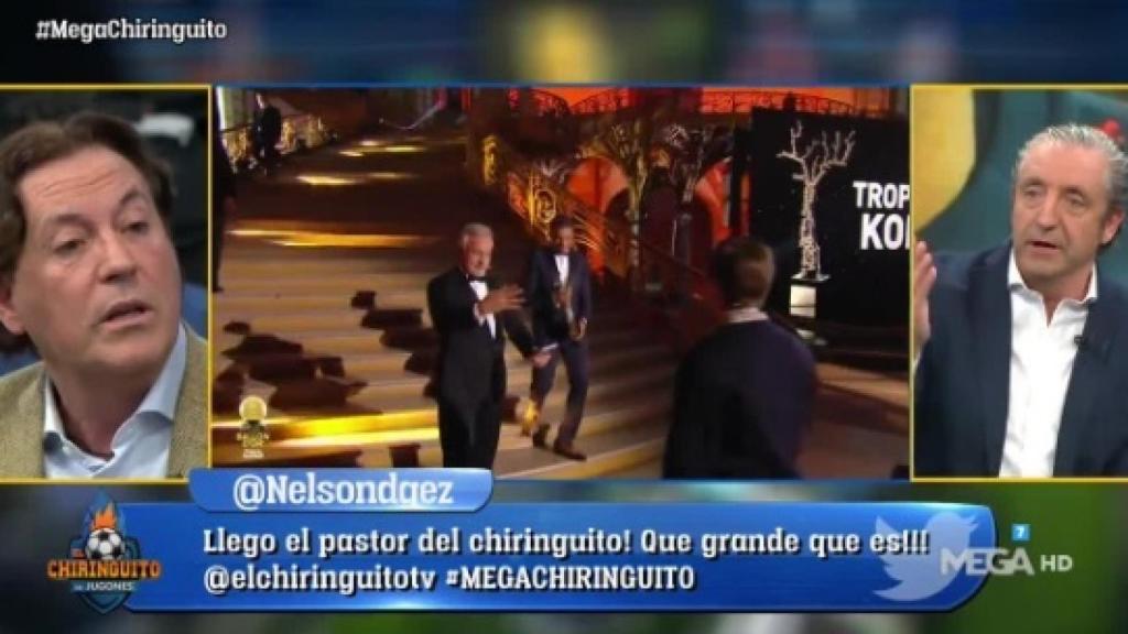 pipi estrada en El Chiringuito este martes 20 de diciembre. Foto Twitter: (@elchiringuitotv)