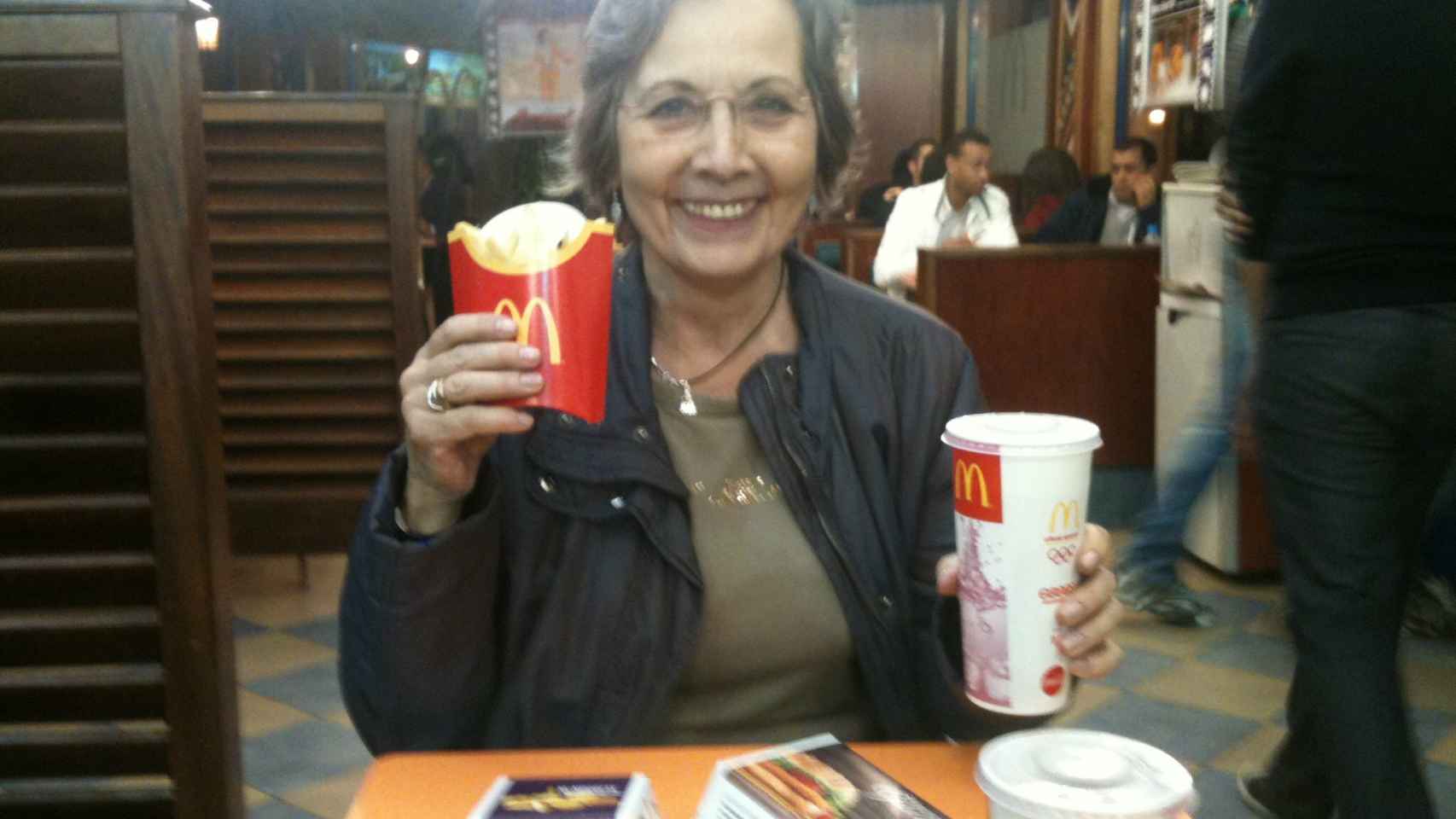 En el McDonalds de Marrakech, en 2011.