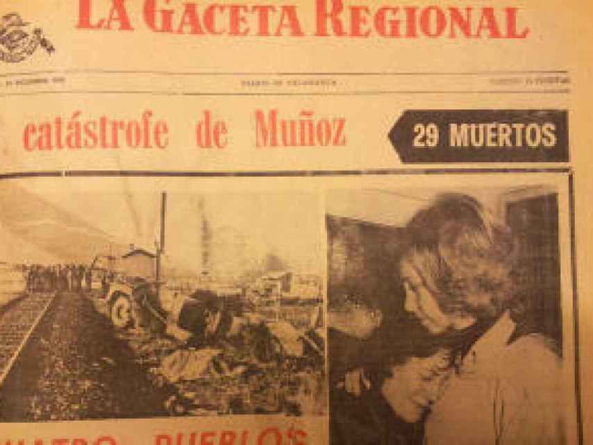 Portada del periódico La Gacete Regional cuando ya se contaban 29 muertos. La reina Sofía visitó a los familiares días después del accidente.