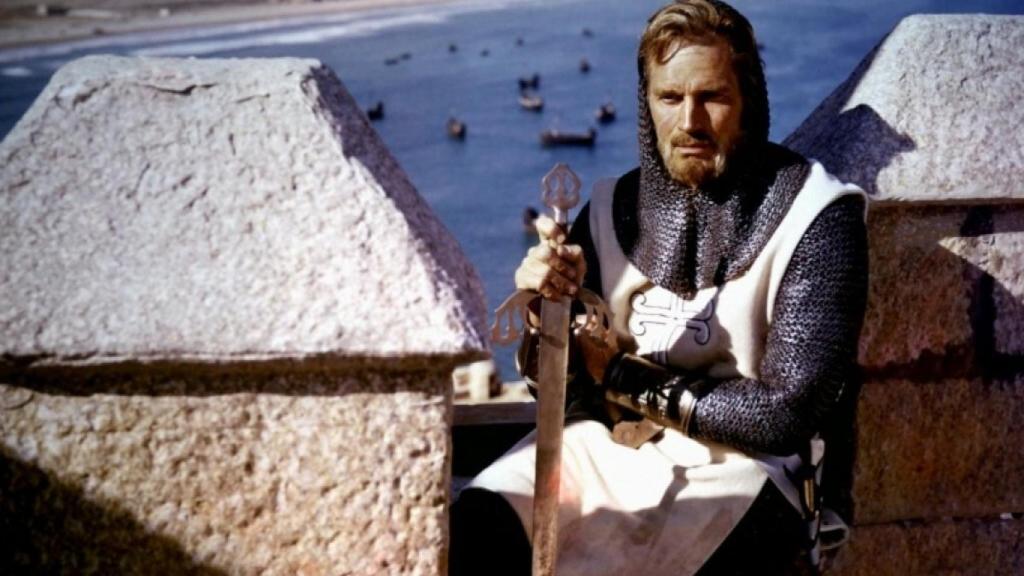 El actor Charlton Heston dando vida al Cid Campeador.