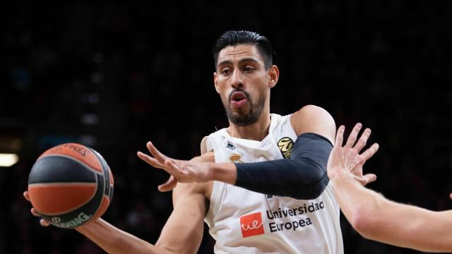 Ayón durante un partido con el Real Madrid de Baloncesto