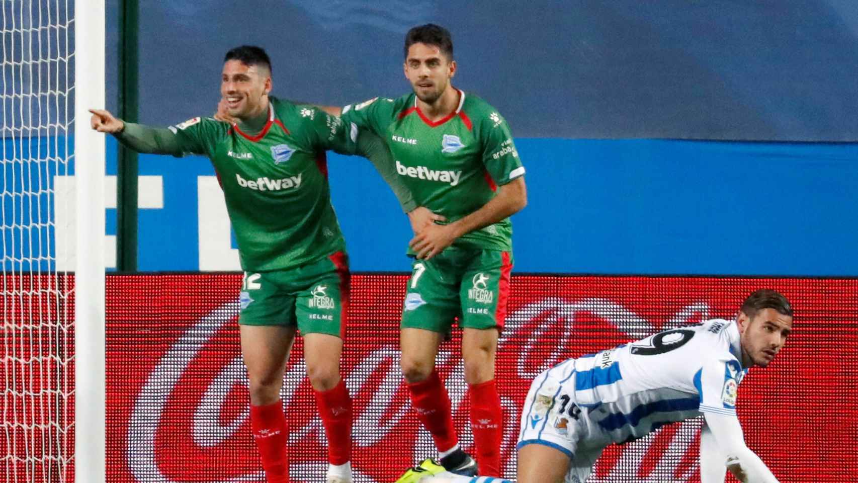 Calleri celebra su gol en el Real Sociedad - Alavés