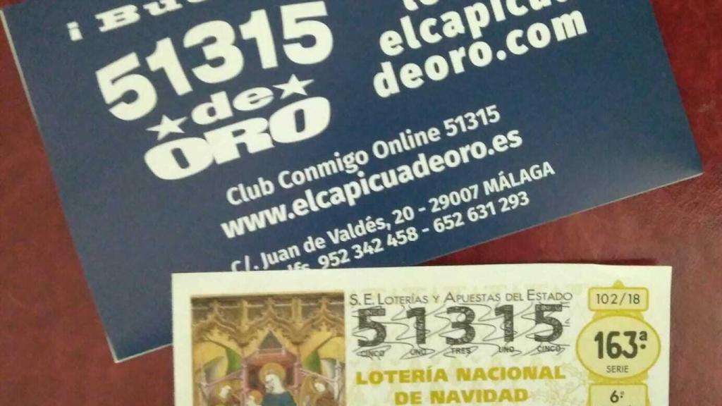 El número capicúa 51315 es el número favorito del establecimiento 'El capicúa de oro' de Málaga.