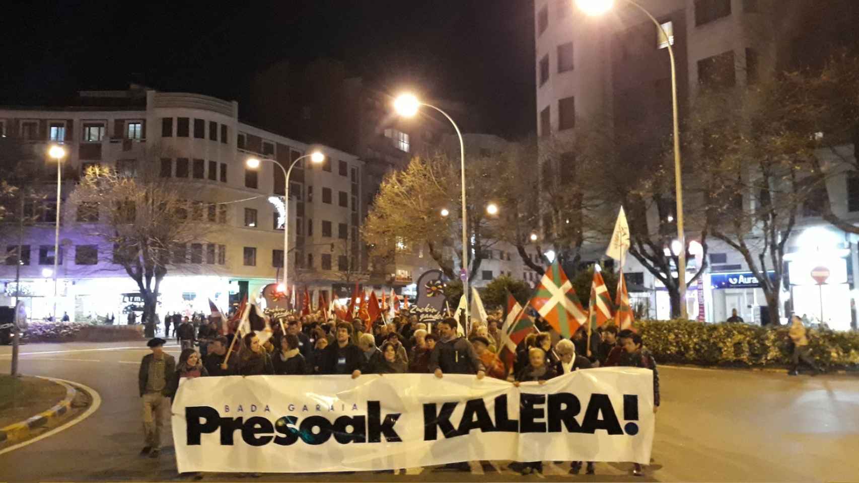 Manifestación en Pamplona a favor de la excarcelación de los presos de ETA.