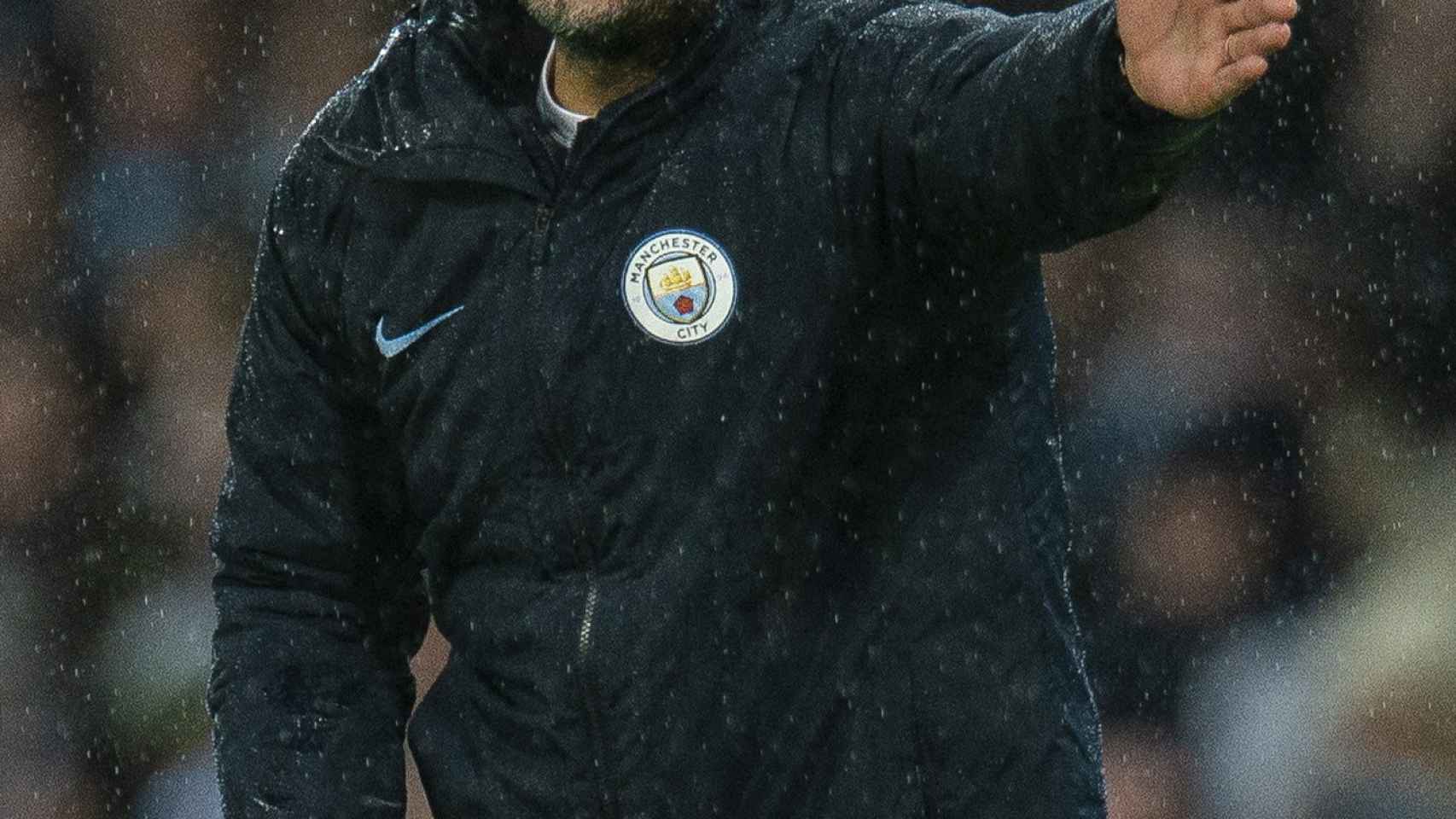 Guardiola, durante un partido del Manchester City
