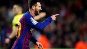 Messi celebra un gol conseguido ante el Celta