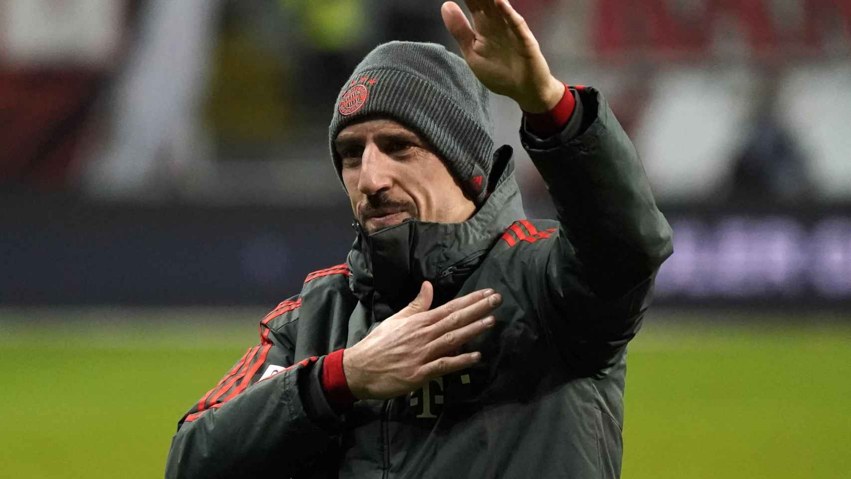 Ribéry celebra una victoria del Bayern Múnich