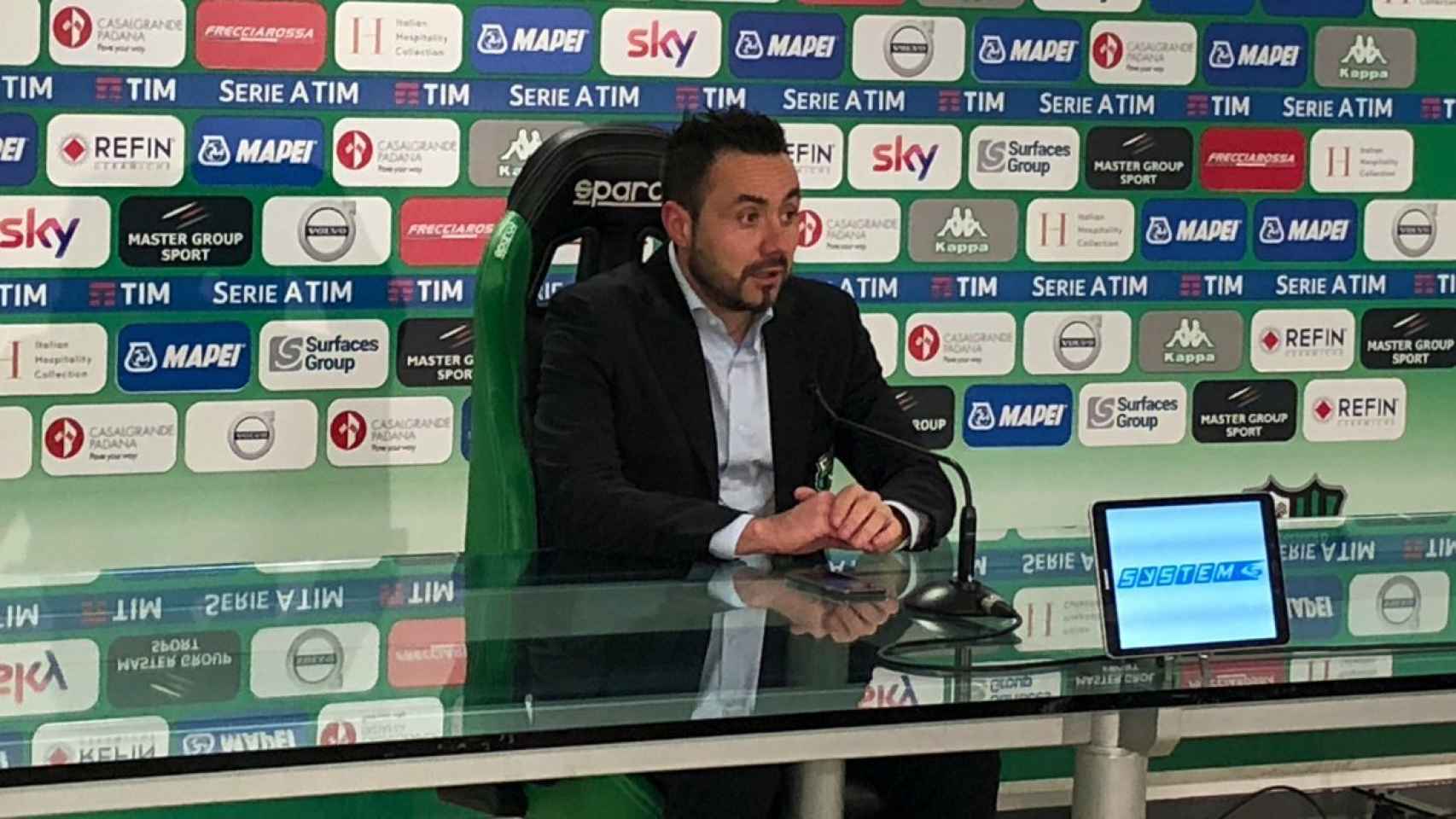 Roberto de Zerbi, entrenador del Sassuolo. Foto: Twitter (@SassuoloUS)