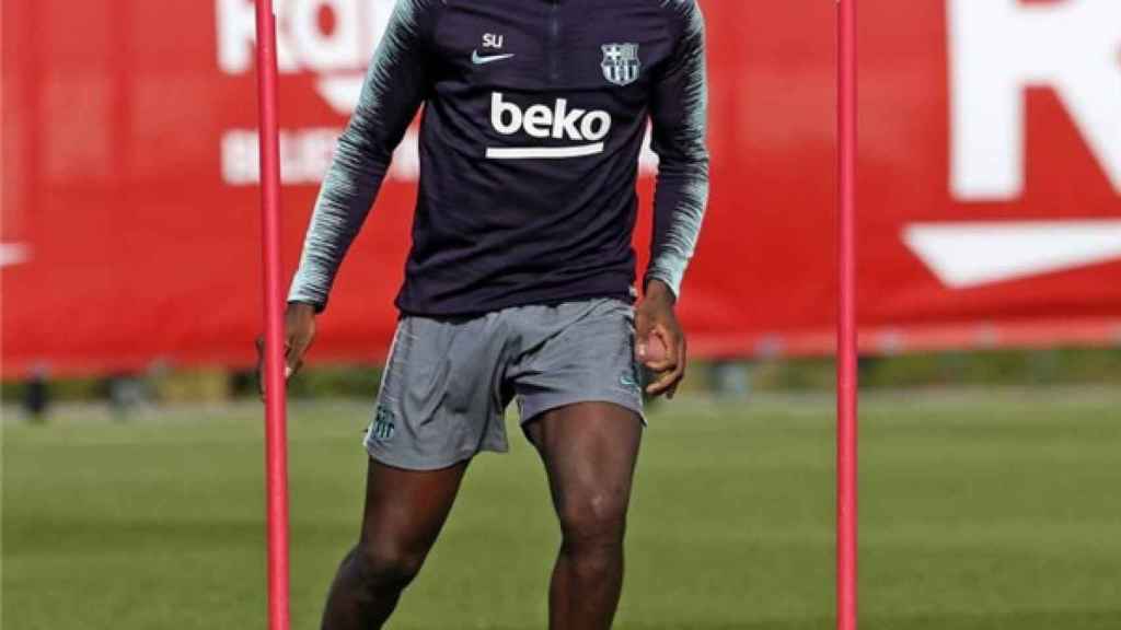 Samuel Umtiti, entrenando con el Barcelona. Foto: fcbarcelona.es