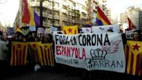 Manifestación en contra de la Corona española en Palma de Mallorca.