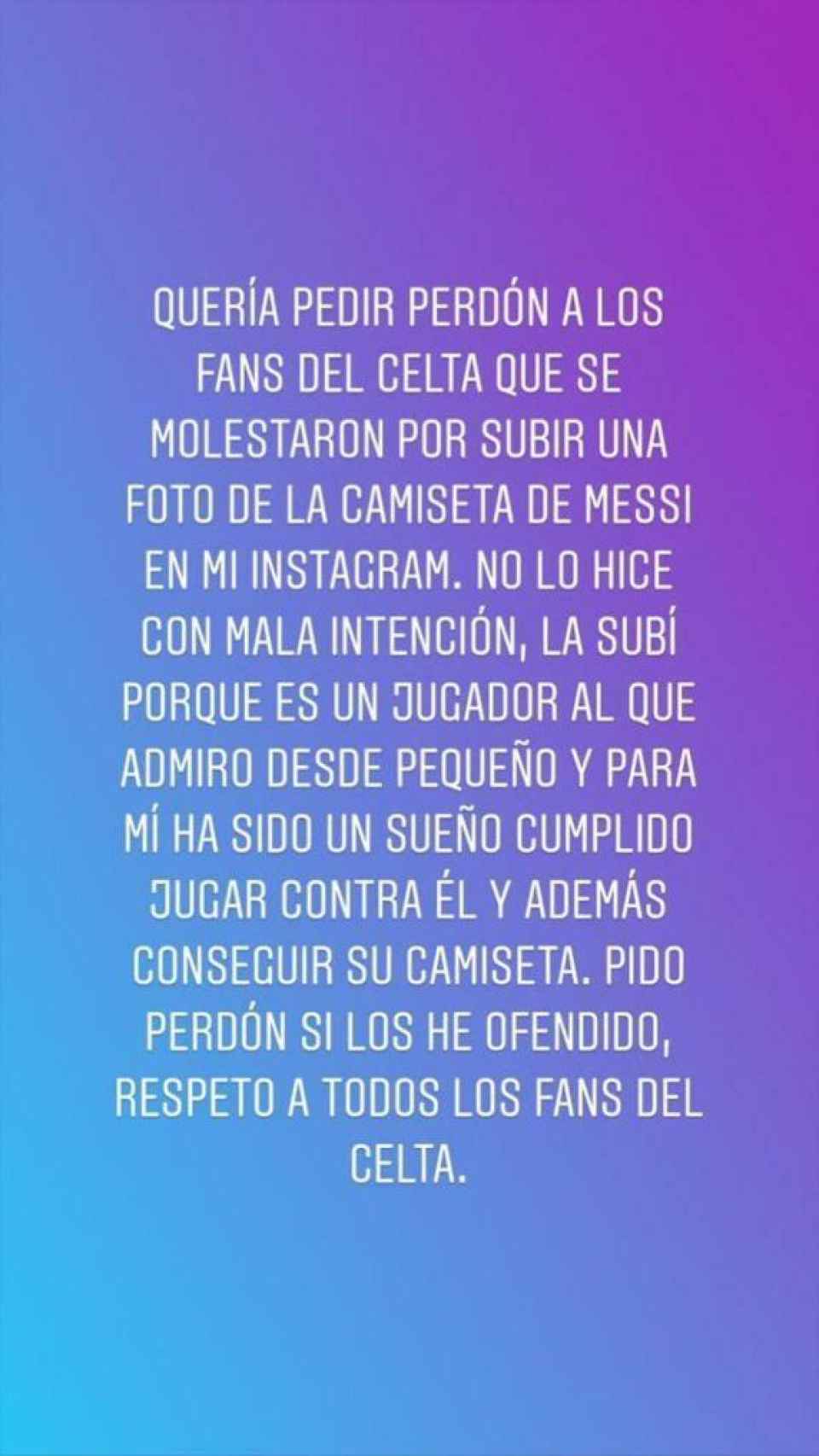 Mensaje de perdón de Mazán. Foto: Instagram (@robertmazan15)