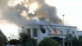 Ministerio de Exteriores de Libia, en Trípoli, tras el atentado.