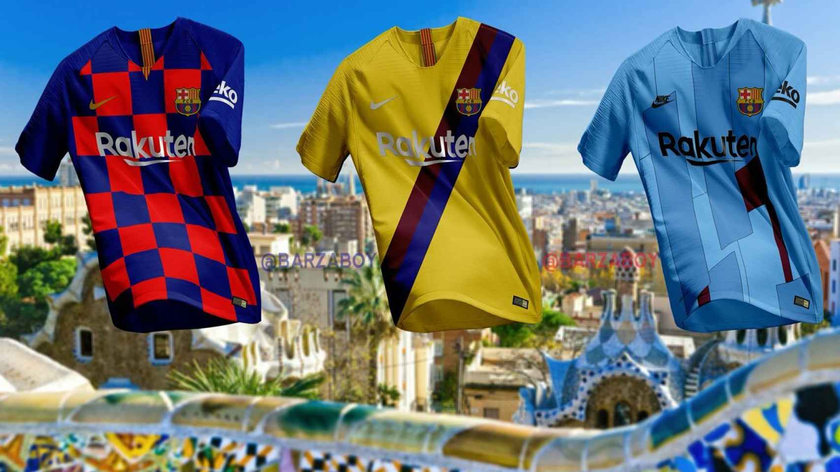 Las nuevas equipaciones del FC Barcelona. Foto: Twitter (Barzaboy)