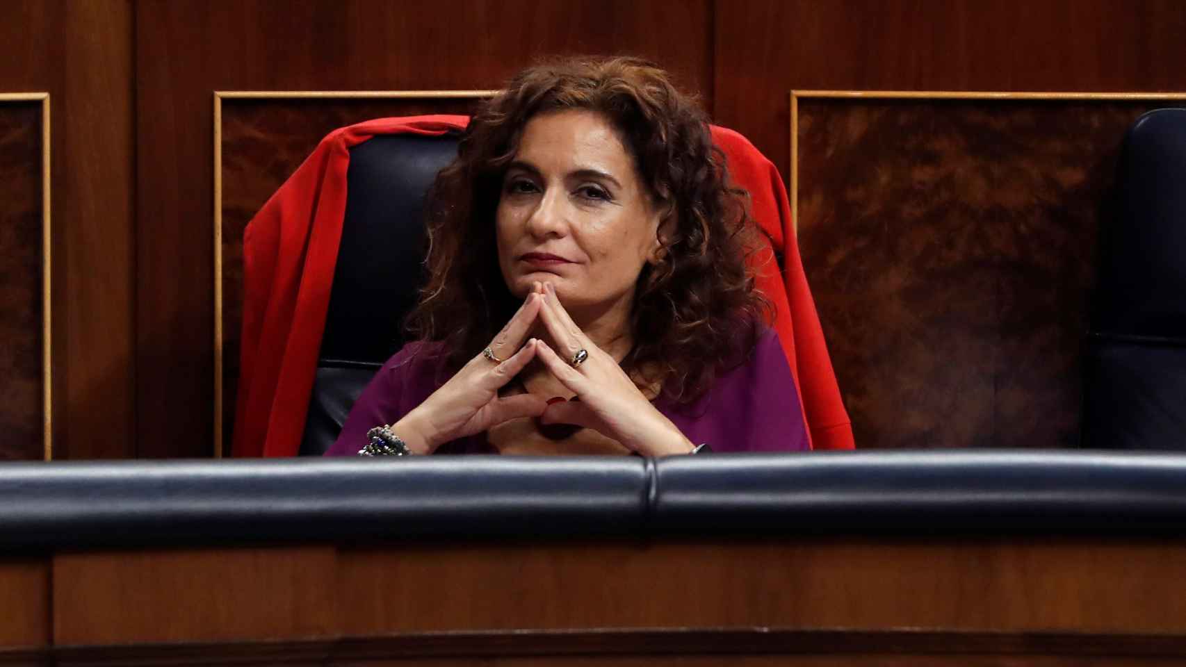 María Jesús Montero, en su escaño del Congreso.