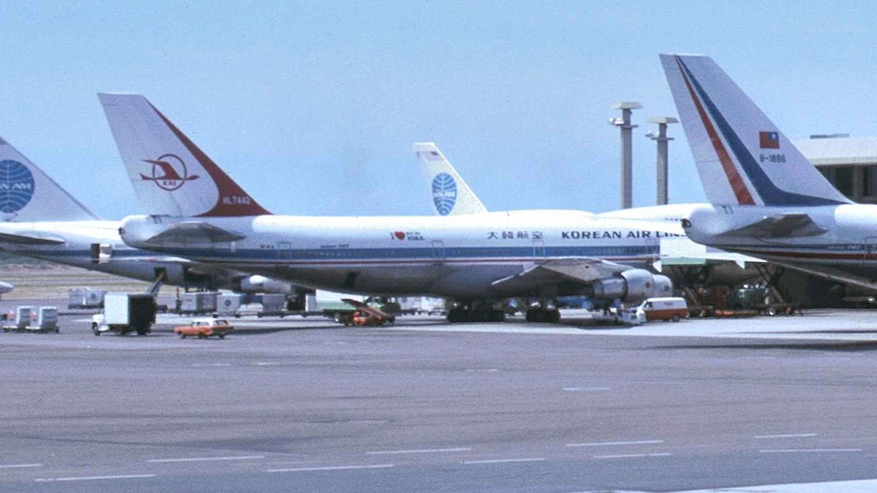 El avión de Korean Air Lines HL7442 que fue derribado.