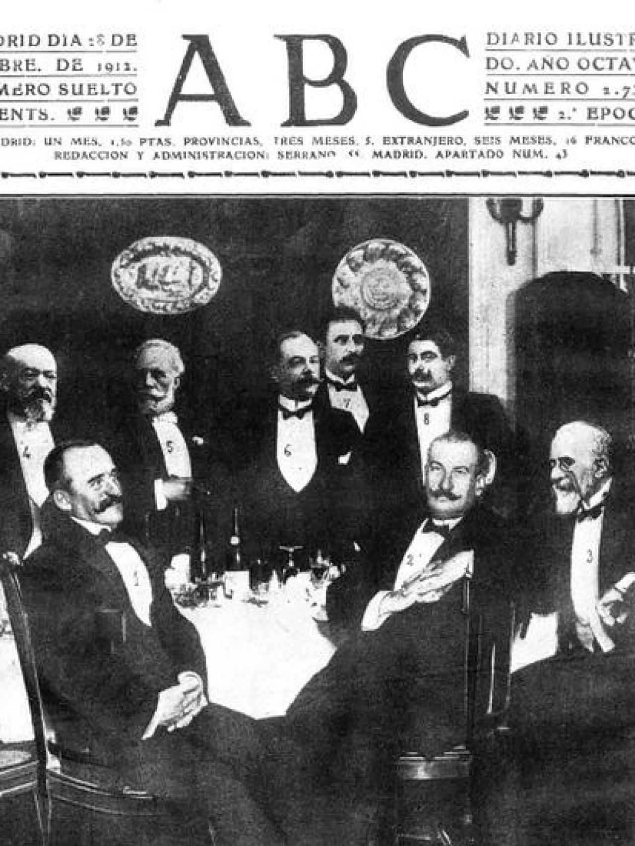 Portada de ABC con el conde de Romanones cenando con los republicanos