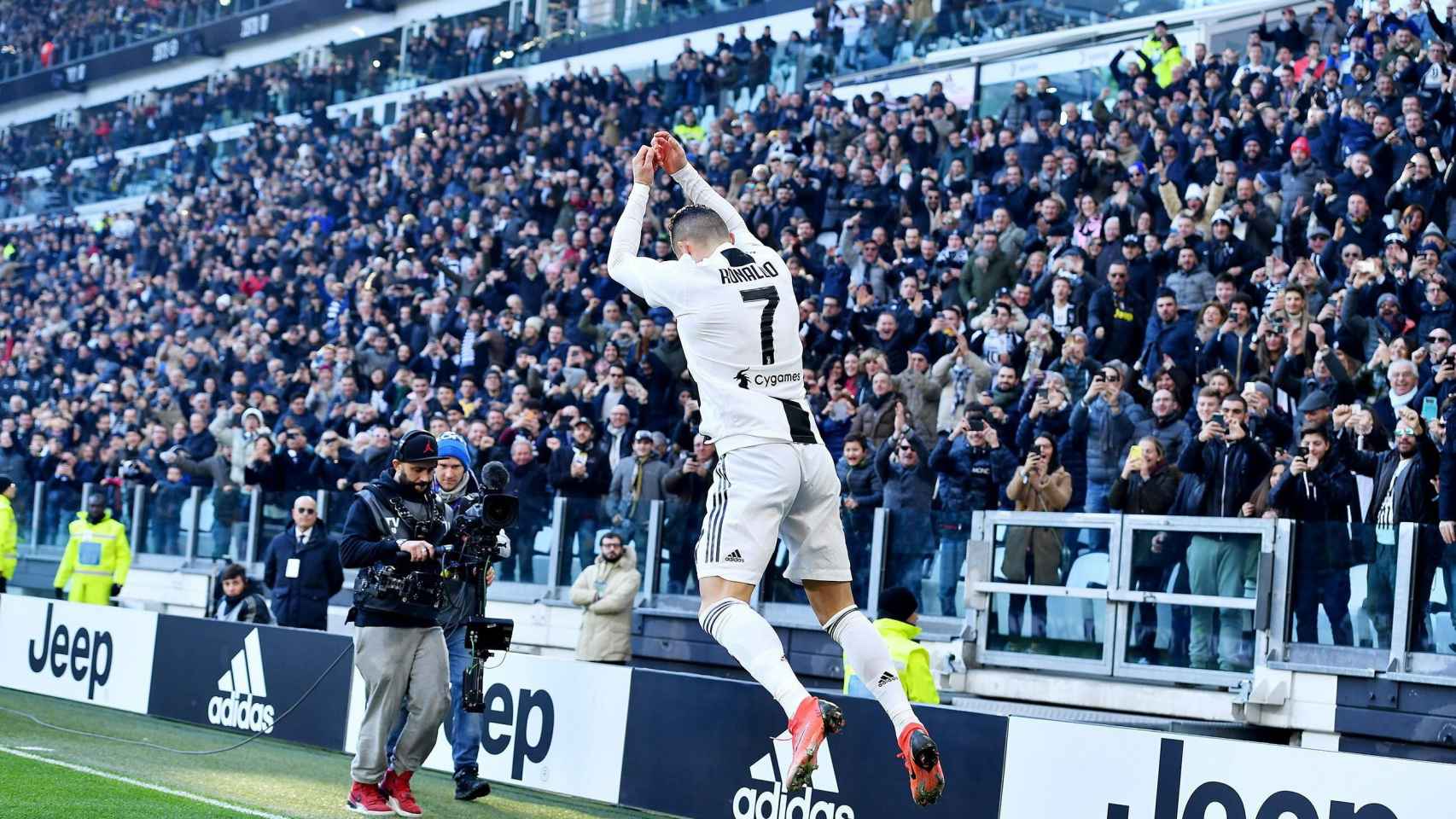 Cristiano celebra un gol con la Juventus ante la Sampdoria