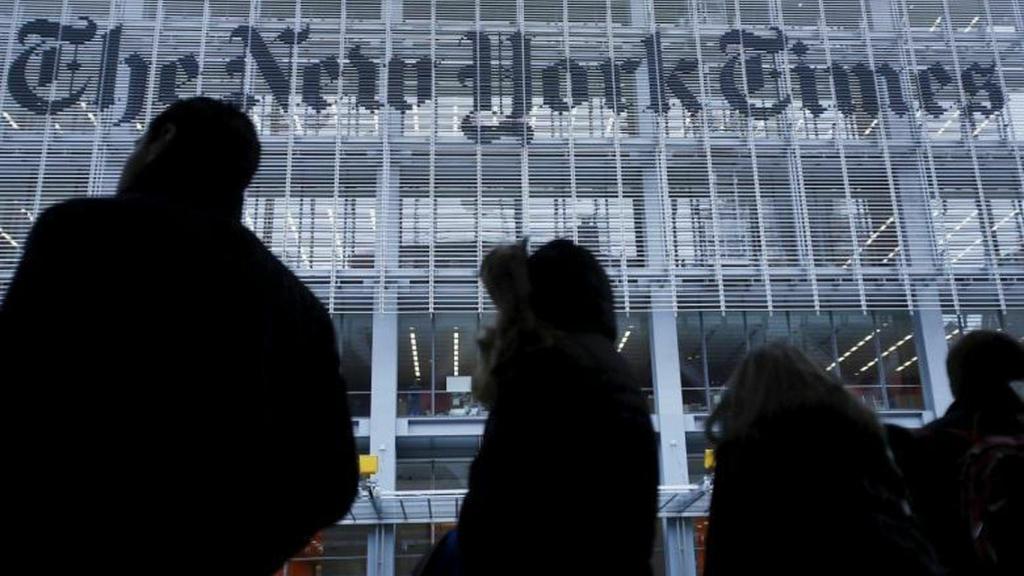 Fachada del The New York Times.