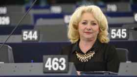 La primera ministra de Rumanía, Viorica Dancila, en el Parlamento Europeo.