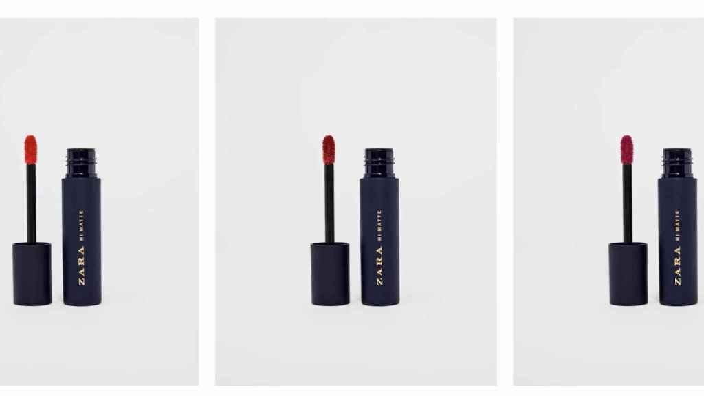 Algunos productos labiales de Zara.