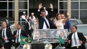 Jair Bolsonaro durante su toma de posesión este martes.