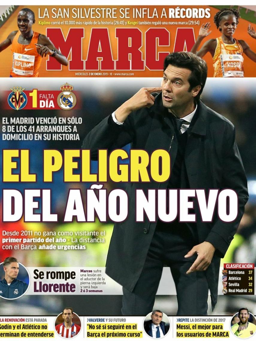 La portada del diario MARCA (02/01/2019)