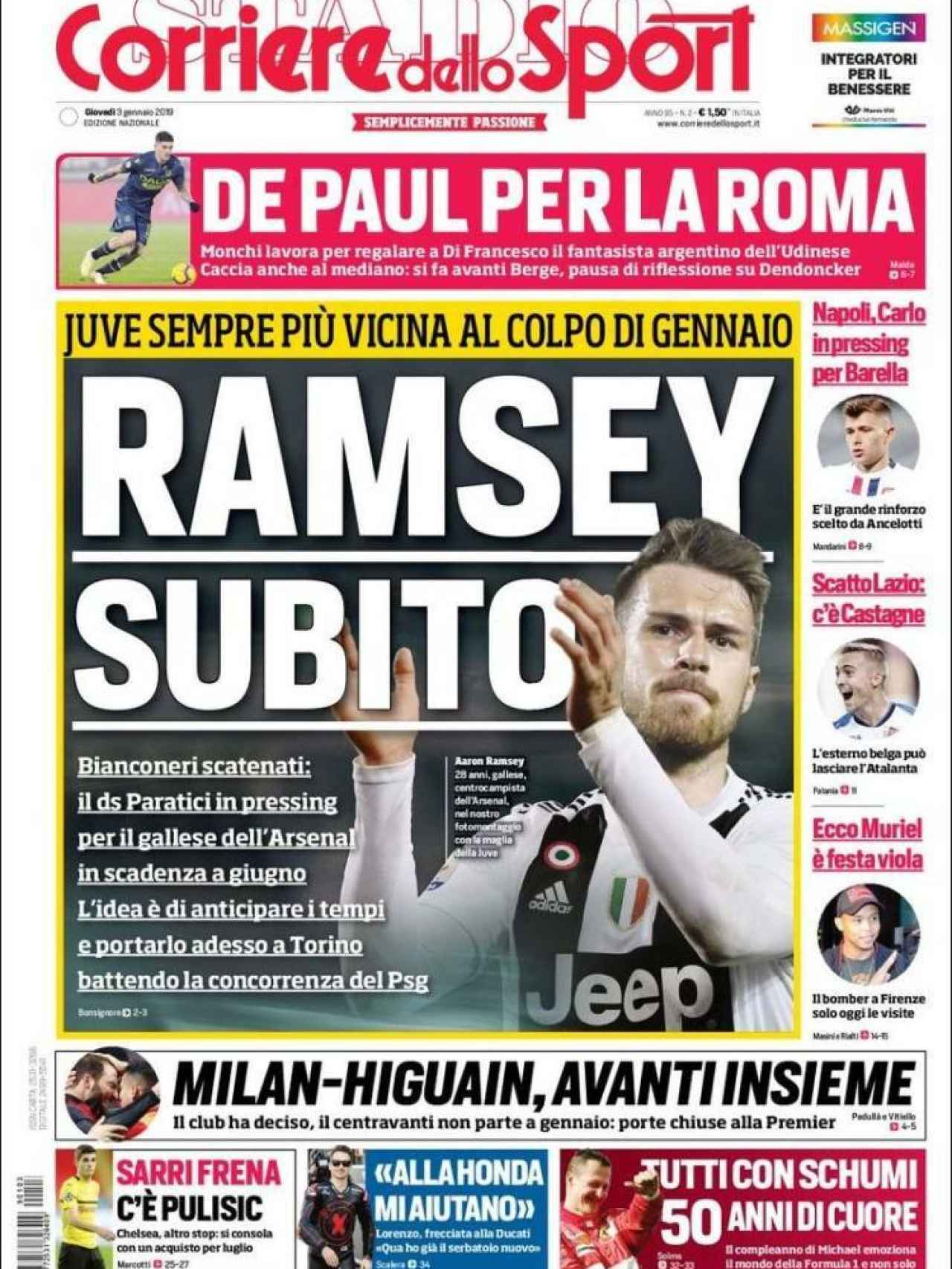 El diario italiano anuncia el posible fichaje de Ramsey por la Juventus