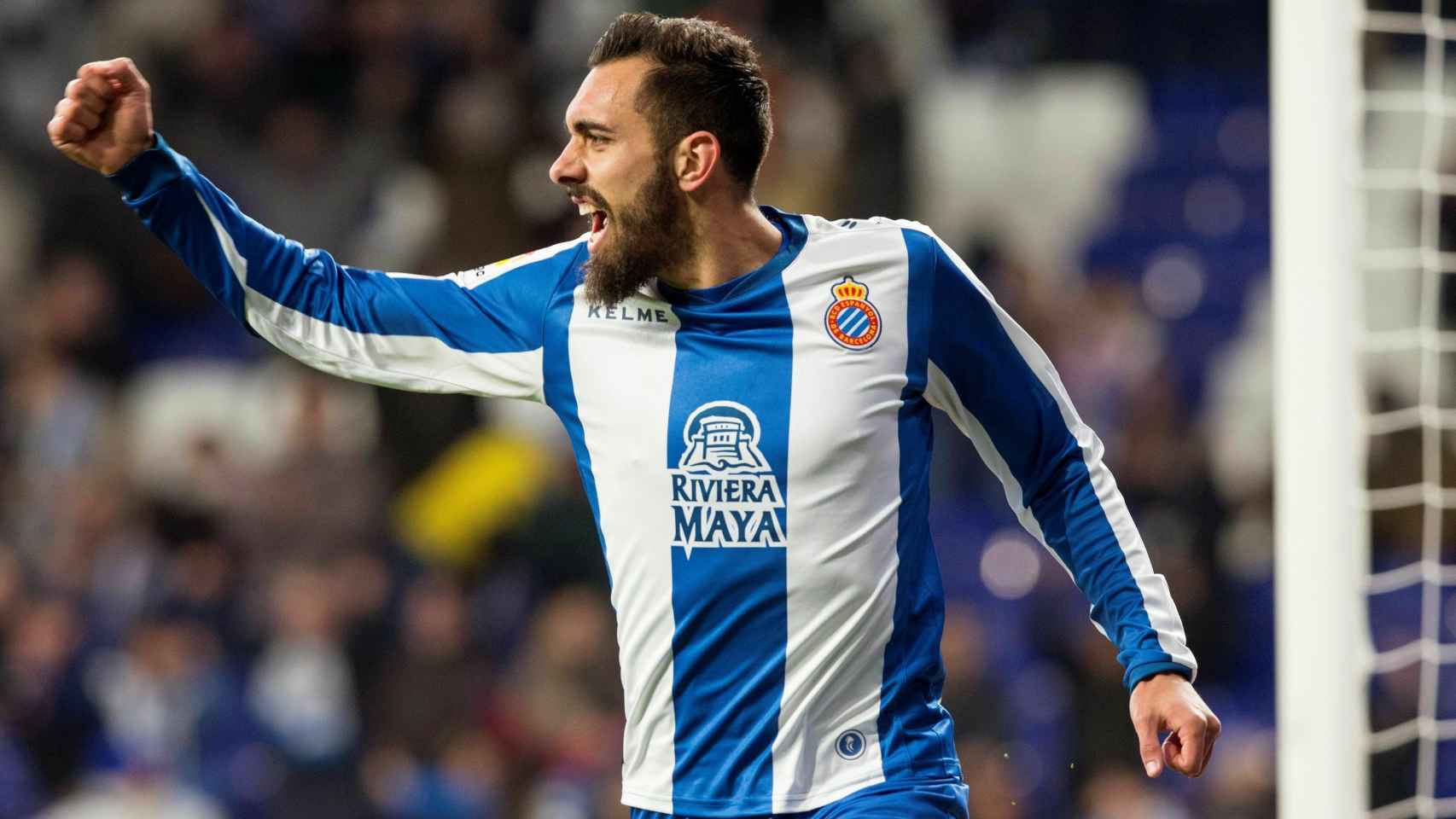 Borja Iglesias celebra su gol ante el Leganés