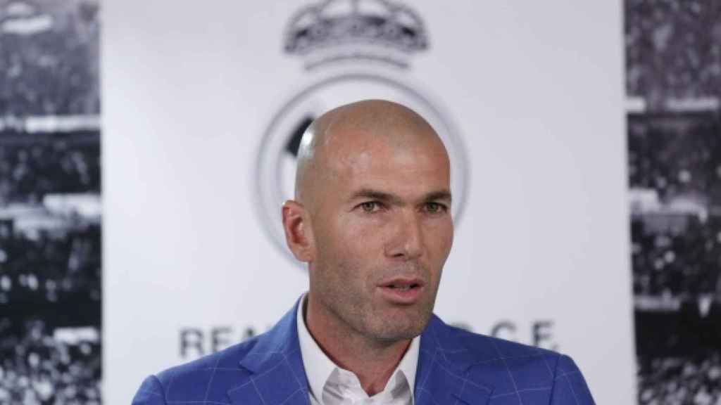 Zidane en su presentación como entrenador del Real Madrid