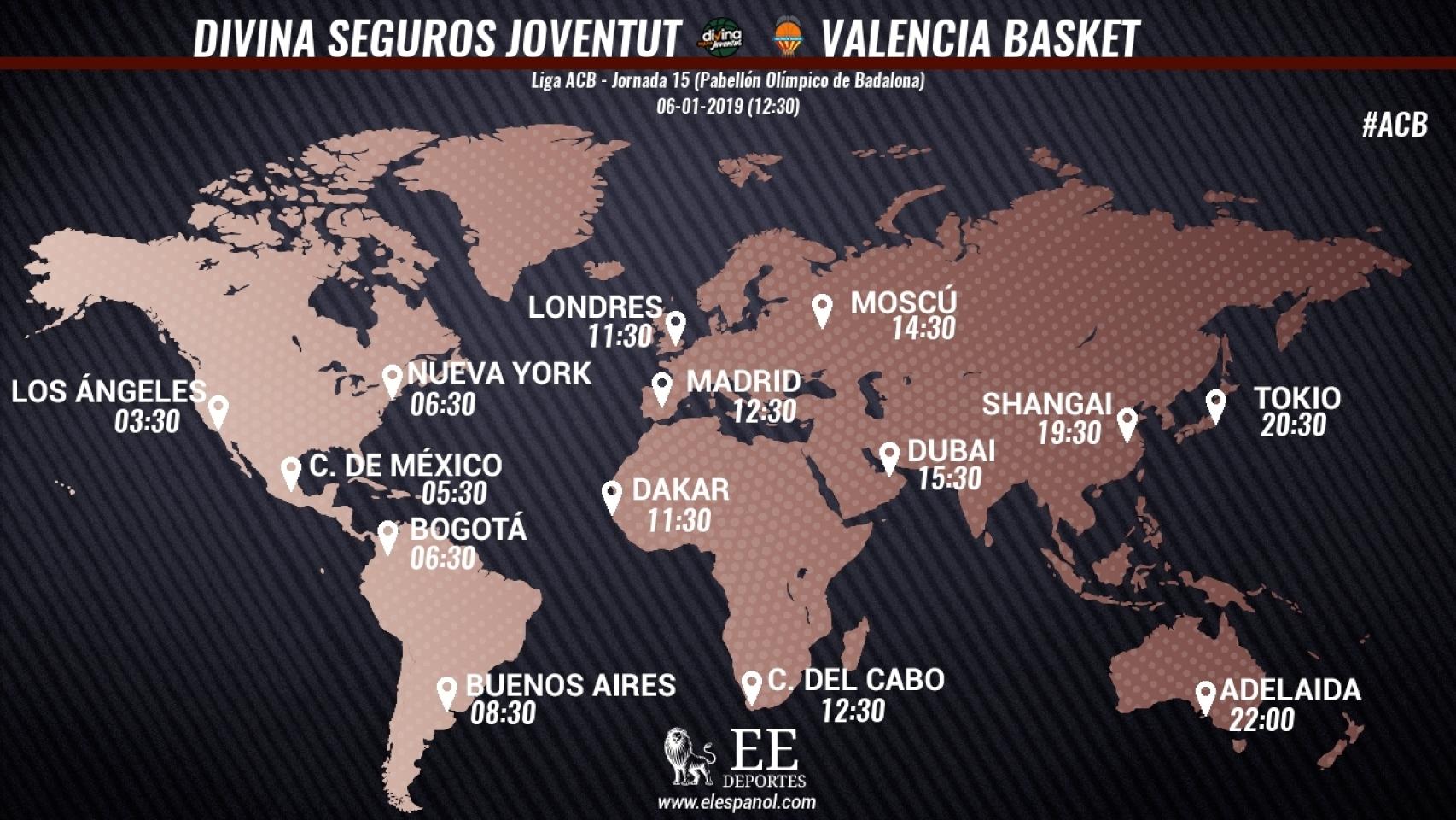 Horario Divina Seguros Joventut - Valencia Basket