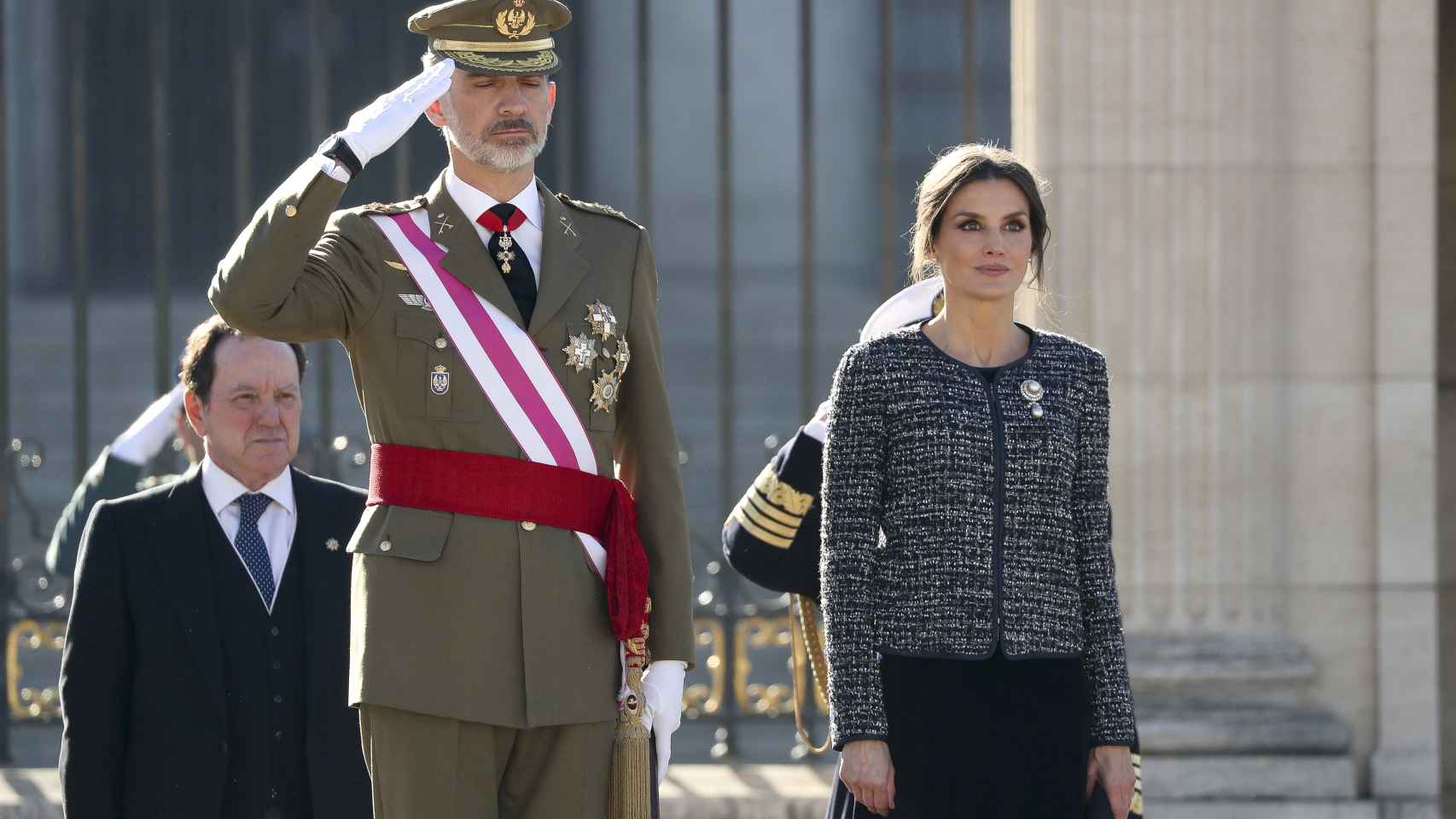 Los reyes Felipe y Letizia en la Pascua Militar.