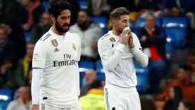 Isco y Sergio Ramos, tras el segundo gol de la Real Sociedad