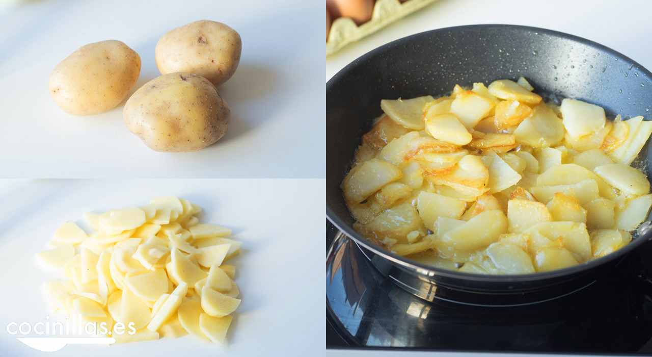 Tortilla de patata en una sola sartén y sin darle la vuelta: receta fácil