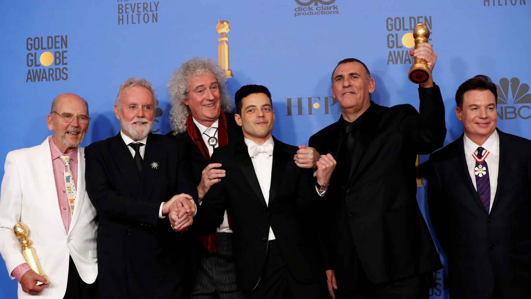 El equipo de 'Bohemian Rhapsody', la mejor película según los Globos de Oro