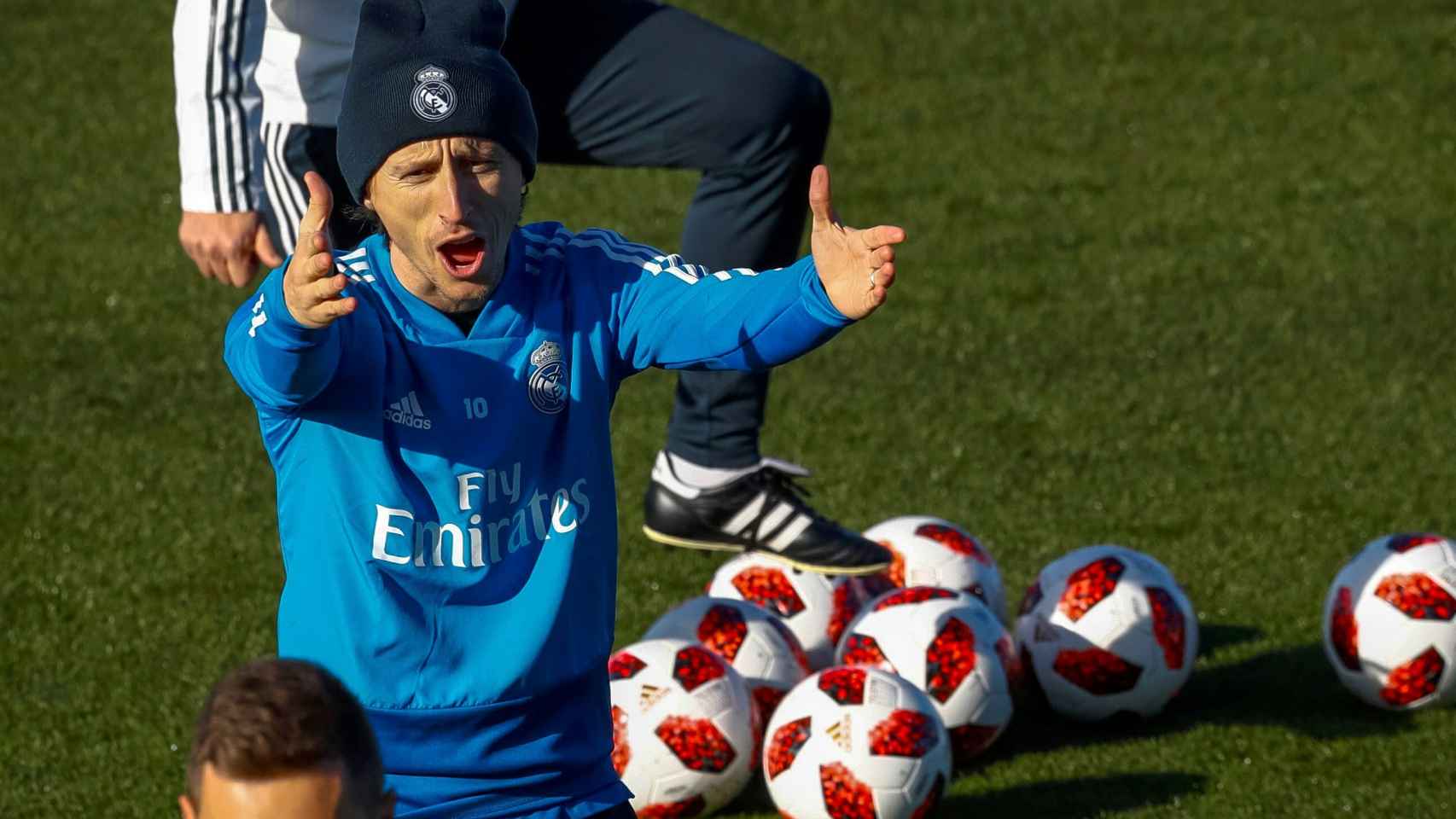 Luka Modric en el entrenamiento previo al encuentro de Copa ante el Leganés.